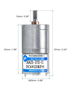 Motor con Engranaje DC MECCANIXITY JGA25-310 6V 23RPM 2