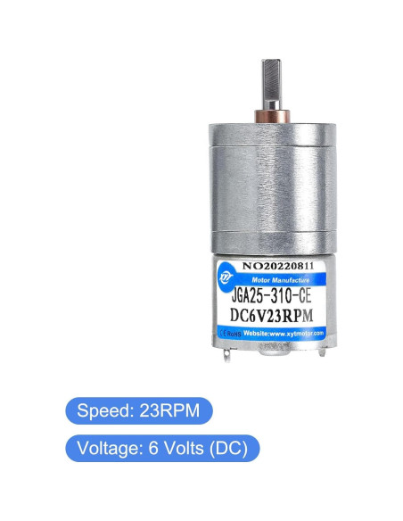 Motor con Engranaje DC MECCANIXITY JGA25-310 6V 23RPM