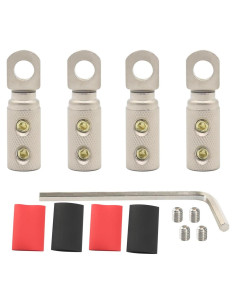 Conectores de Terminal de Cable 8 AWG TIALECCI 4PCS con Tubo Termocontraíble