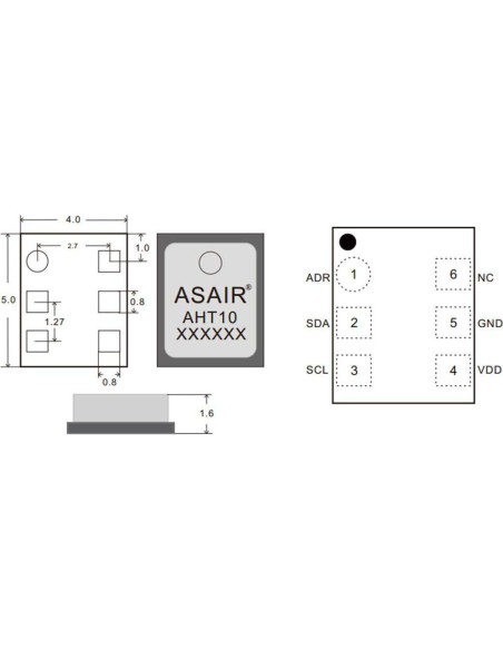 Módulo Sensor Temperatura y Humedad AHT10 DAOKI 2 Pcs I2C