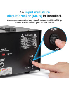 Transformador de Voltaje ANBULL DT-3000W 110V a 220V 2