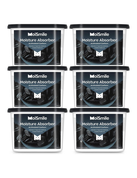 Absorbentes de Humedad Moismile 6 Paquetes Carbón Activado