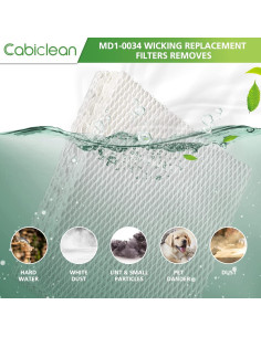 Filtros de Repuesto Cabiclean MD1-0034 para Humidificadores 2