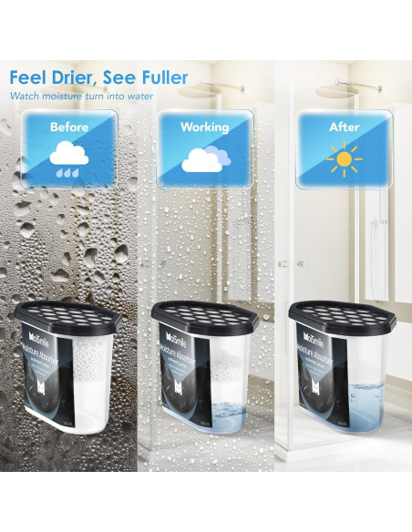 Absorbentes de Humedad Moismile 6 Paquetes Carbón Activado