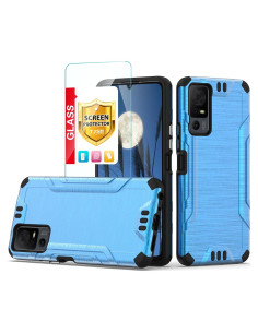 Funda TJS Azul para TCL 40 XL y Jitterbug Smart4 con Protector