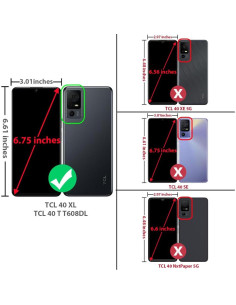 Funda TJS Azul para TCL 40 XL y Jitterbug Smart4 con Protector 2