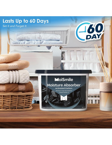 Absorbentes de Humedad Moismile 6 Paquetes Carbón Activado