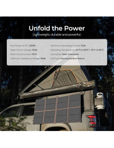 Manta Solar Renogy 200W Plegable Alta Eficiencia USB-C 2