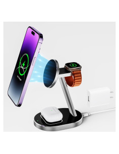 Cargador Inalámbrico 3 en 1 Kimnix para iPhone y Apple Watch