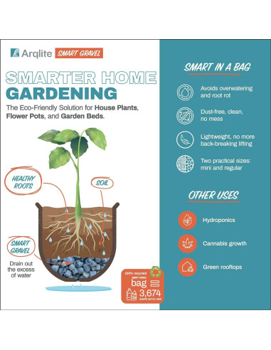 Grava Ecológica Arqlite 2 Galones para Drenaje y Jardinería