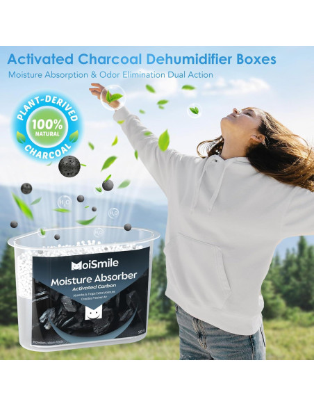 Absorbentes de Humedad Moismile 6 Paquetes Carbón Activado