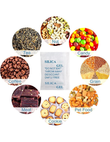 100 Paquetes de Gel de Silica Alimenticio Weriirew - Absorbente de Humedad