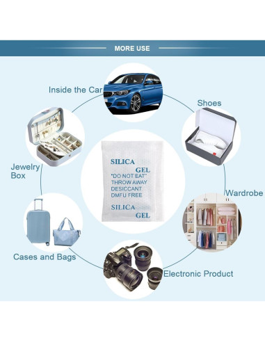 100 Paquetes de Gel de Silica Alimenticio Weriirew - Absorbente de Humedad
