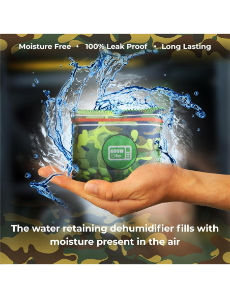 Deshumidificador Zarpax Camuflaje Paquete de 2 Reutilizables