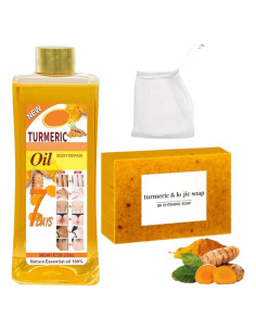 Set de Cuidado de Piel YINGQQ: Jabón y Aceite de Cúrcuma