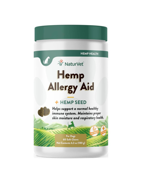 Suplemento NaturVet Hemp Allergy Aid para Perros 60 Masticables