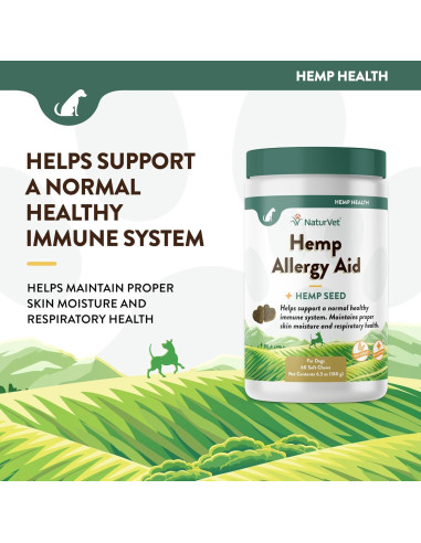 Suplemento NaturVet Hemp Allergy Aid para Perros 60 Masticables