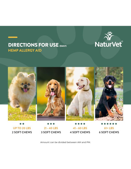 Suplemento NaturVet Hemp Allergy Aid para Perros 60 Masticables