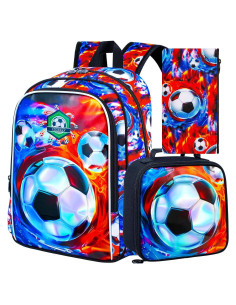 Mochila Escolar Infantil FTJCF 16" Fútbol con Lonchera 3 Piezas