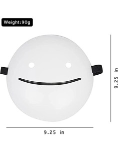 Máscara de Sueño Unisex Cosplay Anime Sonrisa Blanca 23.5 cm 2