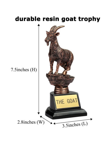 Trofeo Cabra TB TIBAG - 19.1 cm, Resina, Oro, Reconocimiento