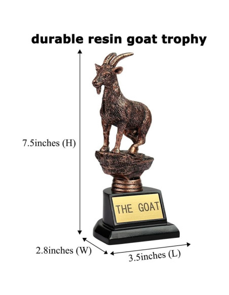 Trofeo Cabra TB TIBAG - 19.1 cm, Resina, Oro, Reconocimiento