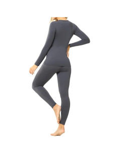 Conjunto Ropa Interior Térmica Mujer 9M Forro Polar Gris 2