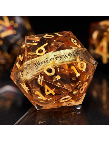 Juego de Dados Poliedricos 7 Piezas DiceBell - Élfico Dorado