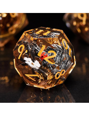 Juego de Dados Poliedricos 7 Piezas DiceBell - Élfico Dorado