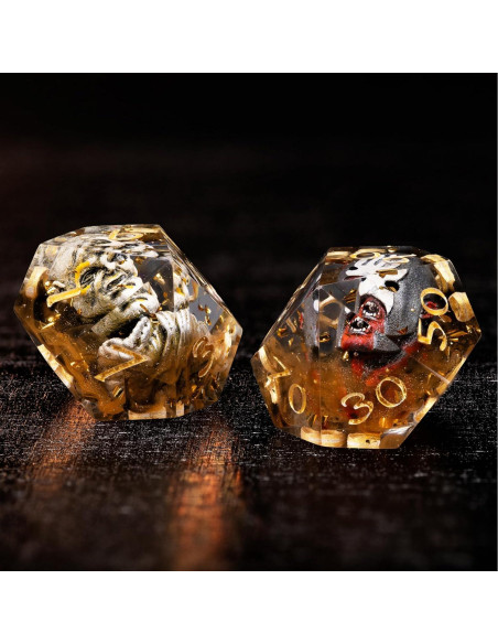 Juego de Dados Poliedricos 7 Piezas DiceBell - Élfico Dorado