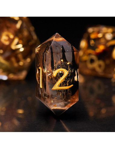 Juego de Dados Poliedricos 7 Piezas DiceBell - Élfico Dorado