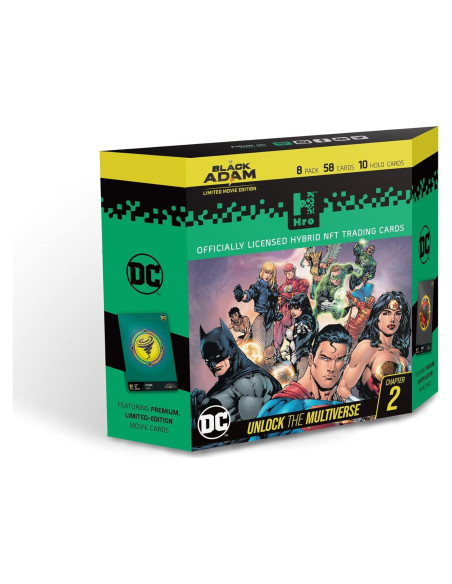 HRO DC Comics Caja de Inicio Premium 8 Paquetes Tarjetas NFT
