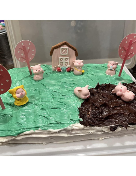 10 Figuras Miniatura Cerdo Rosa para Decoración de Pastel