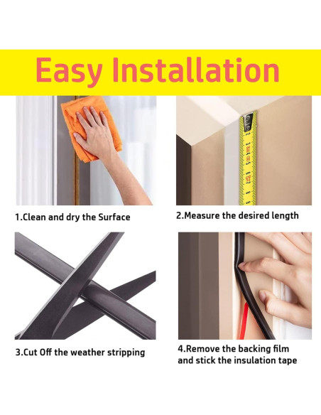 Tira de Sellado Aislante Acústico GOKINDOR 12m Negro