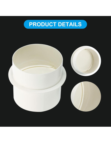 Compensador de Retorno PATIKIL 100 mm PVC 2 Pcs Blanco