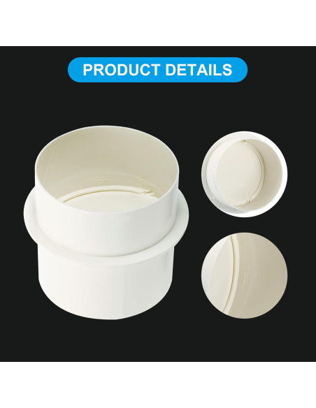 Compensador de Retorno PATIKIL 100 mm PVC 2 Pcs Blanco