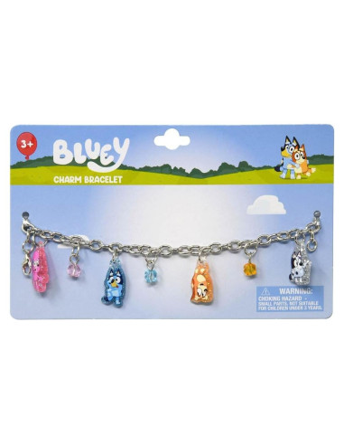 Pulsera de Encanto Disney Bluey 17.78 cm con 4 Encantos Brillantes