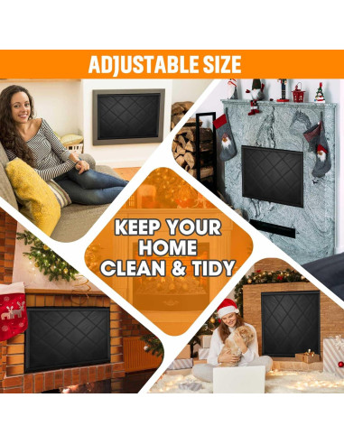 Cubierta de Chimenea CADARA 42x91 cm Aislamiento Negra