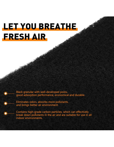 20 Filtros de Aire de Carbón Activado MODIGT 30x10cm