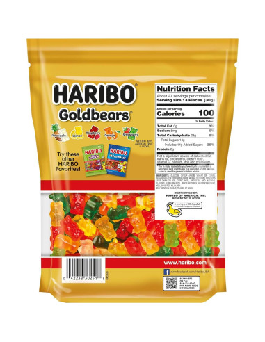 HARIBO Goldbears Gummy 816g Bolsa Reutilizable Sabores Variados