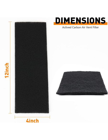 20 Filtros de Aire de Carbón Activado MODIGT 30x10cm