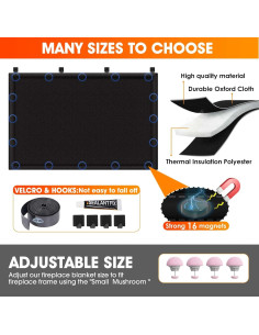 Manta bloqueadora de chimenea CADARA 91x71 cm, ahorro energía 2