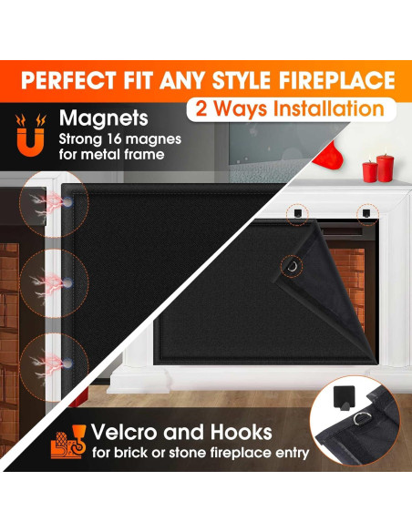 Manta bloqueadora de chimenea CADARA 91x71 cm, ahorro energía