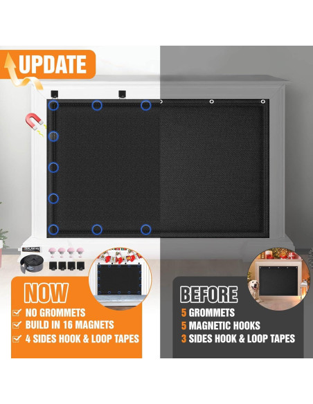 Manta bloqueadora de chimenea CADARA 91x71 cm, ahorro energía