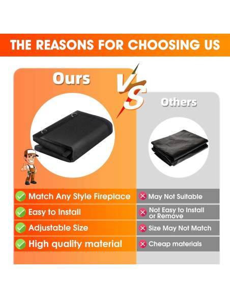 Manta bloqueadora de chimenea CADARA 91x71 cm, ahorro energía