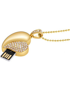 Unidad Flash USB GARRULAX 16GB Corazón Dorado a Prueba de Agua 2