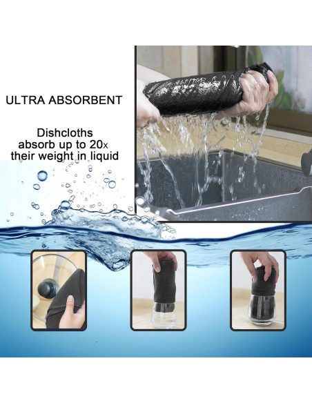 Toallas de Cocina Kimteny 33x71 cm 400 GSM 6 Paquete Gris