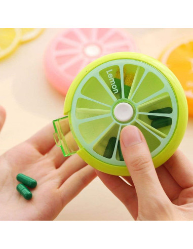 Organizador de Pastillas Semanal INVODA Limón - 7 Compartimentos