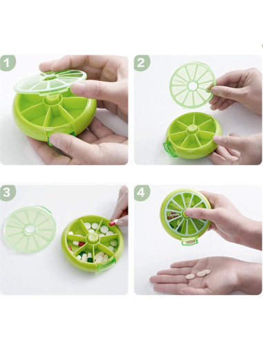 Organizador de Pastillas Semanal INVODA Limón - 7 Compartimentos