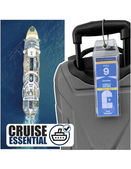 Soportes de Etiqueta de Equipaje Crucero Cruise On - Paquete de 4